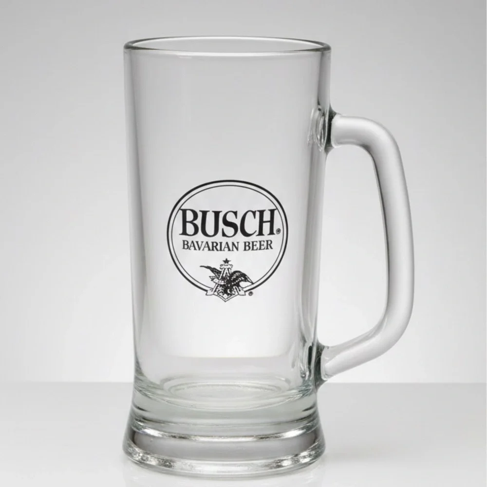 VINTAGE 1960s/70s Busch Bavarian Beer Heavy Glass Mug - Rare Eagle Logo